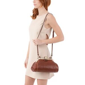 NEW Gianni Conti Melania Handbag in Light Brown Cognac